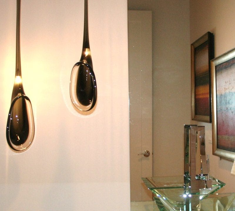 Custom glass and mirror installation in a home