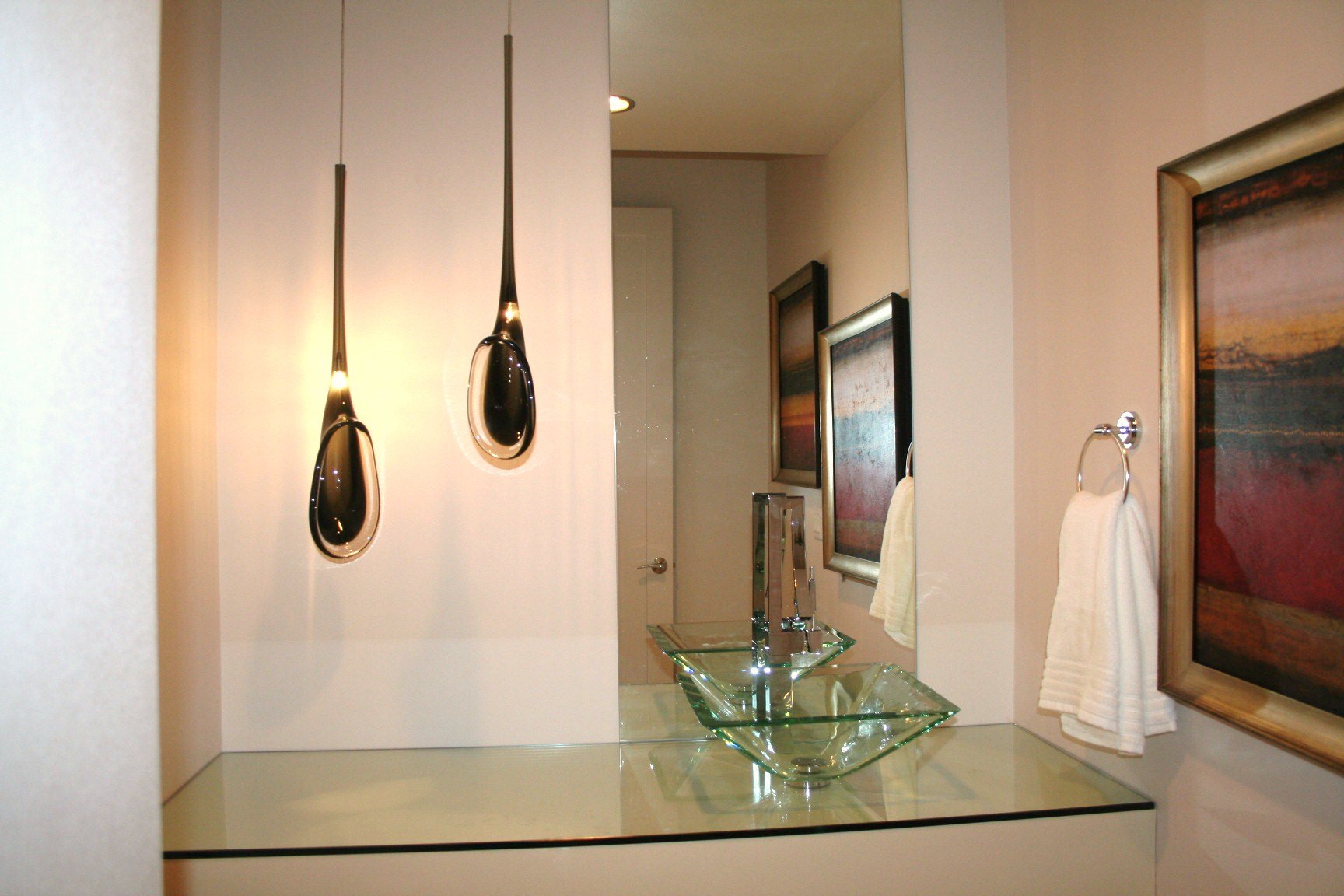 Custom wall mirror installed in a home