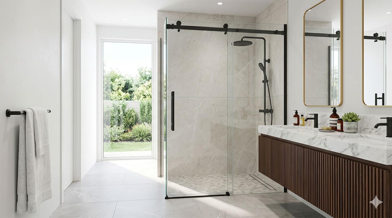 Sliding glass shower door installation