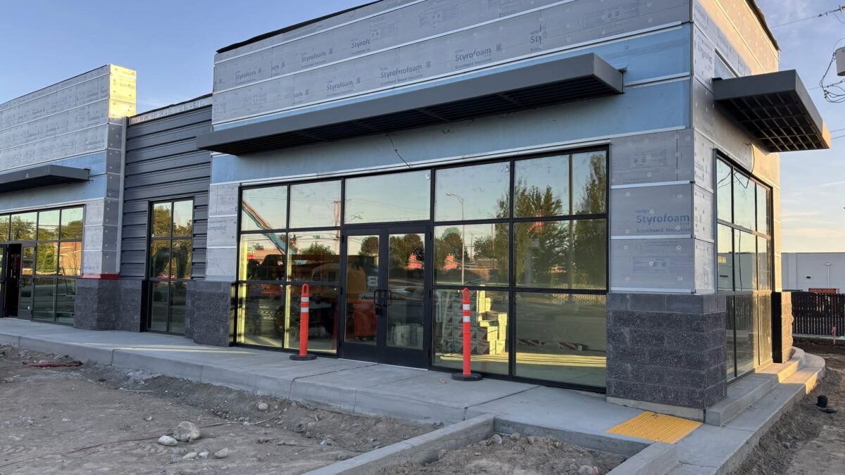 Commercial storefront glass installation by Perfection Glass