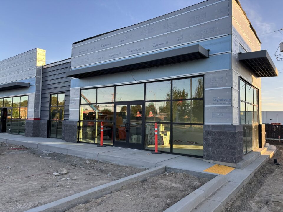 Commercial storefront glass installation by Perfection Glass