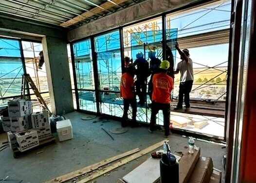 Commercial glass installation at Wildhorse Casino